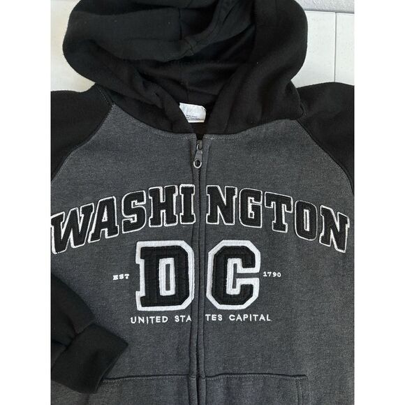 DC One Men's L Black Gray Washington DC Full Zip Fleece Lined Hooded Sweatshirt‎ - Picture 1 of 14